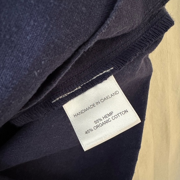 Aliya wanek organic sachie cotton shorts in navy oversized shorts hemp Bermuda - Picture 6 of 7